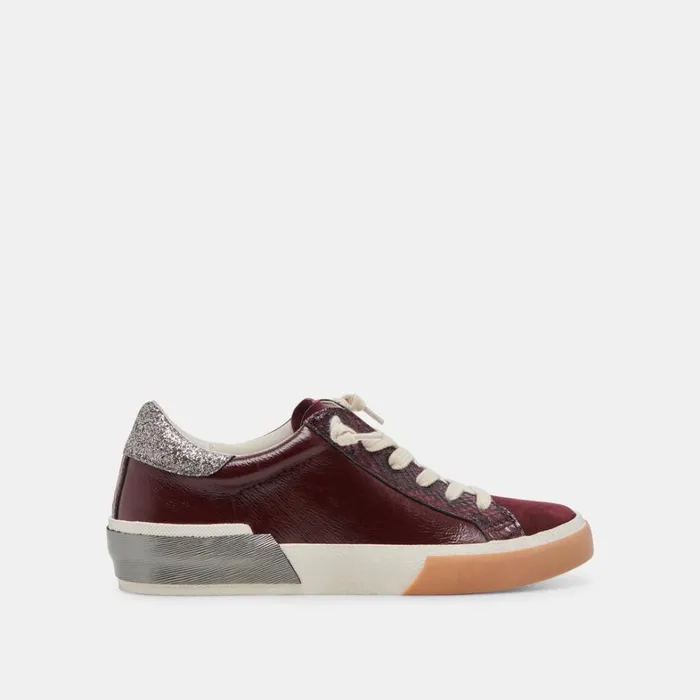 Sneakers Women Dolce Vita Zina Sneakers Burgundy Crinkle Patent