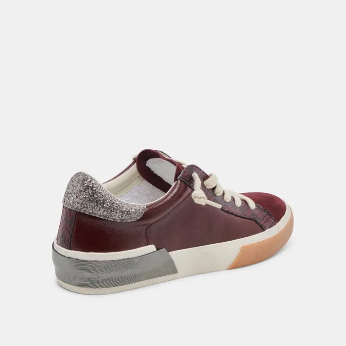 Sneakers Women Dolce Vita Zina Sneakers Burgundy Crinkle Patent