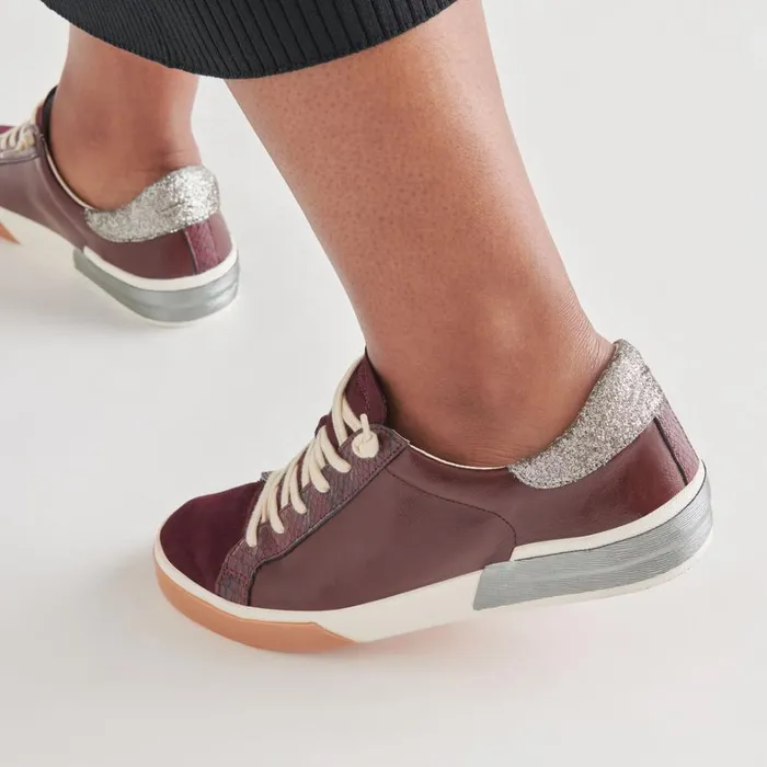 Sneakers Women Dolce Vita Zina Sneakers Burgundy Crinkle Patent