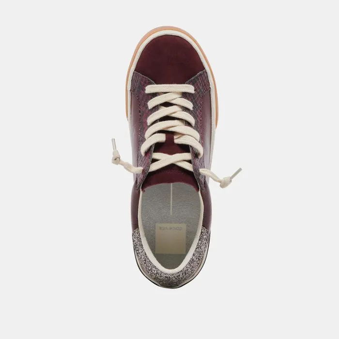 Sneakers Women Dolce Vita Zina Sneakers Burgundy Crinkle Patent
