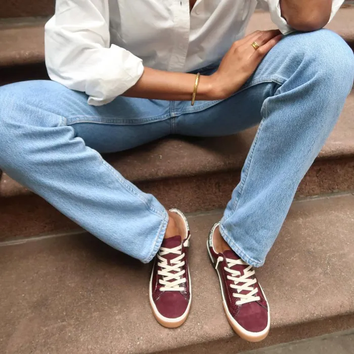 Sneakers Women Dolce Vita Zina Sneakers Burgundy Crinkle Patent