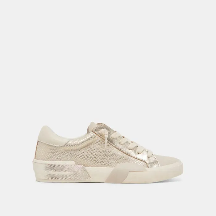 Sneakers Women Dolce Vita Zina Sneakers Champagne Embossed Leather