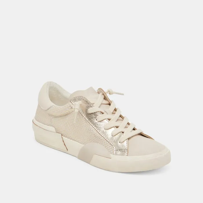Sneakers Women Dolce Vita Zina Sneakers Champagne Embossed Leather