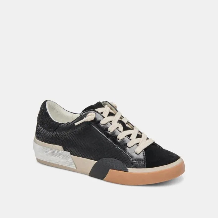 Sneakers Women Dolce Vita Zina Sneakers Onyx Embossed Leather