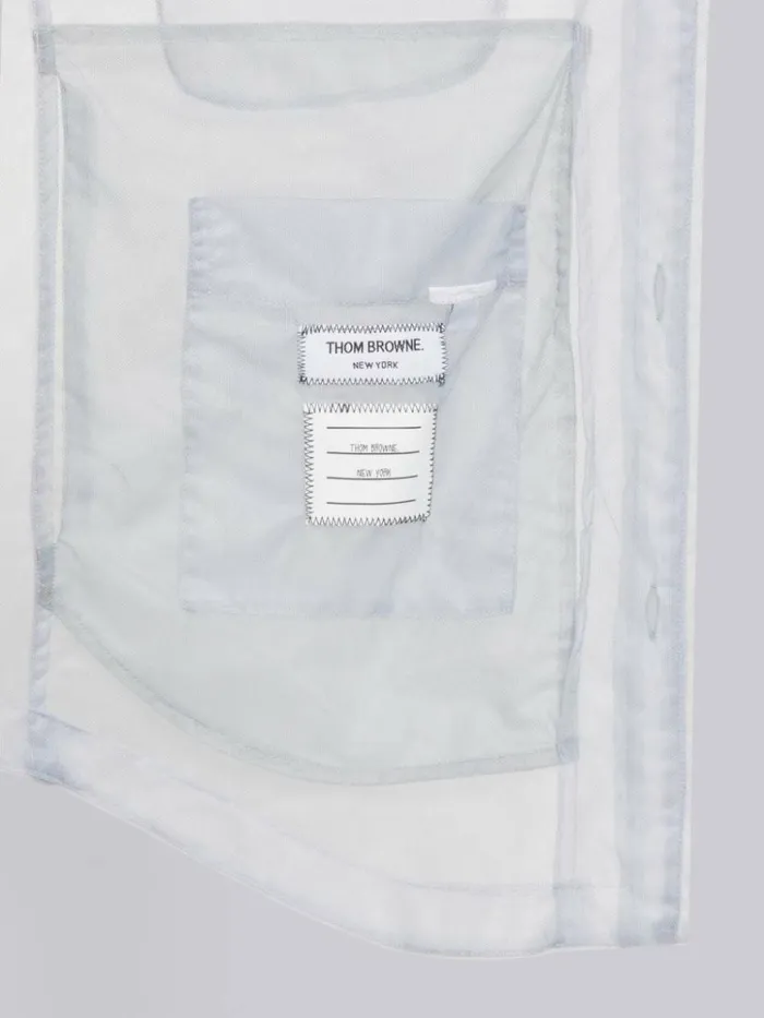 Soft Tulle 4bar Oversized Shirt Jacket Dark Grey Men Thom Browne Shirting