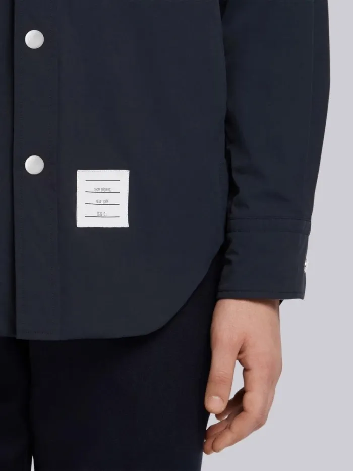 Solid Nylon Armband Shirt Jacket Navy Men Thom Browne Shirting