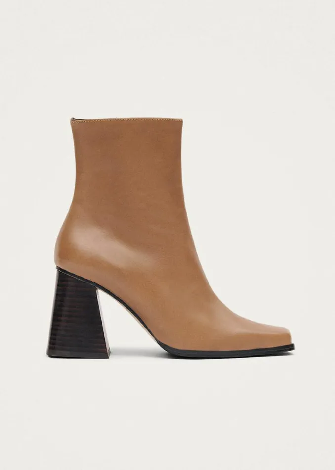 South Bicolor Camel Beige Leather Ankle Boots Women ALOHAS Boots