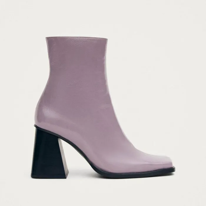 South Onix Mauve Leather Boots Women ALOHAS Boots