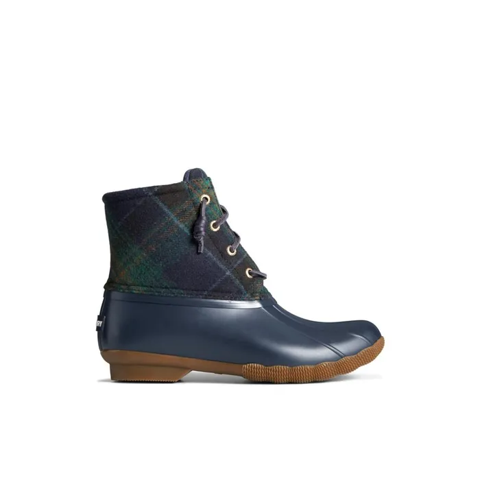 Sperry Boots Saltwater Plaid Duck Boot Blue 8211 Women