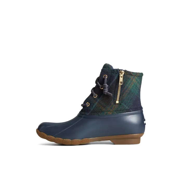 Sperry Boots Saltwater Plaid Duck Boot Blue 8211 Women