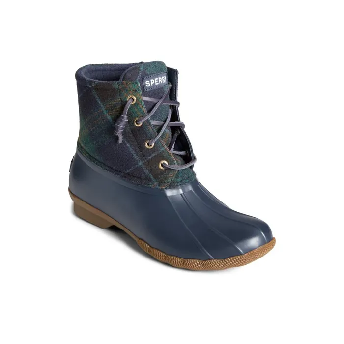 Sperry Boots Saltwater Plaid Duck Boot Blue 8211 Women