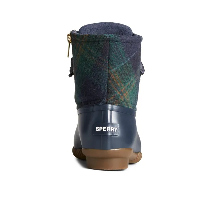 Sperry Boots Saltwater Plaid Duck Boot Blue 8211 Women