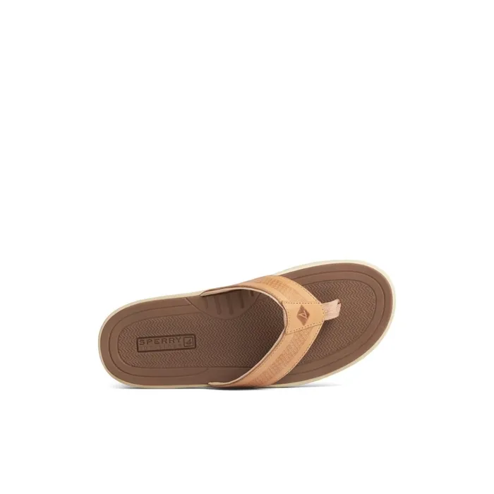 Sperry Sandals Havasu Perf Flip Flop Brown Leather Mixed Material 8211 Men