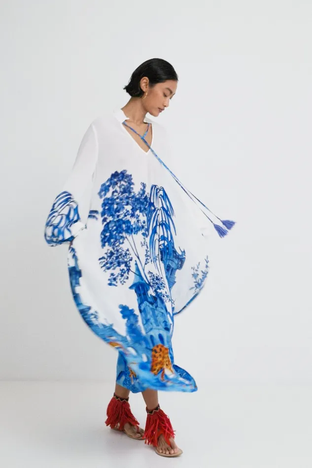 Stella Jean Long Kaftan Women Desigual Dresses