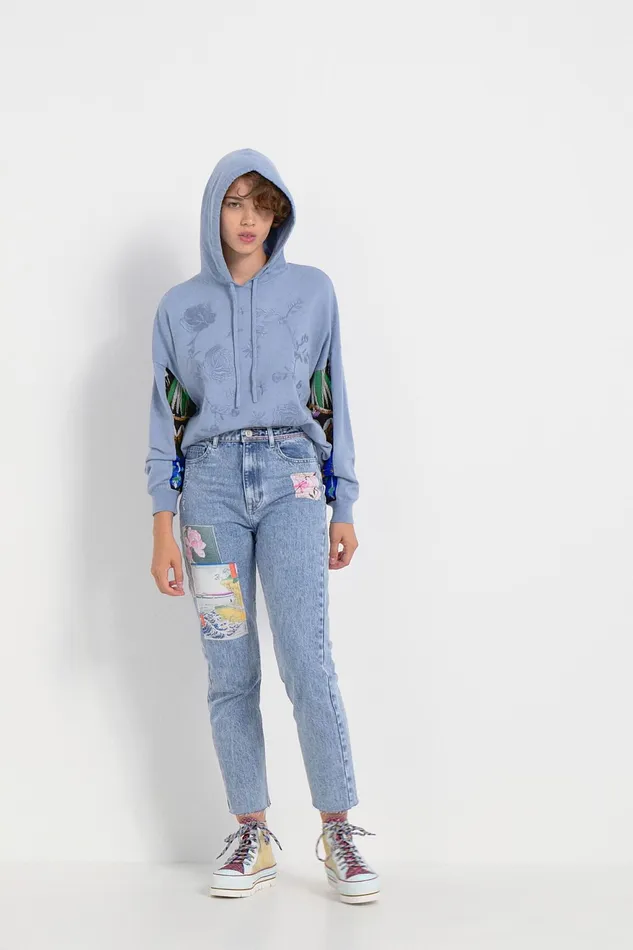 Straight Cropped Japanese Jeans Women Desigual Pants and Leggings