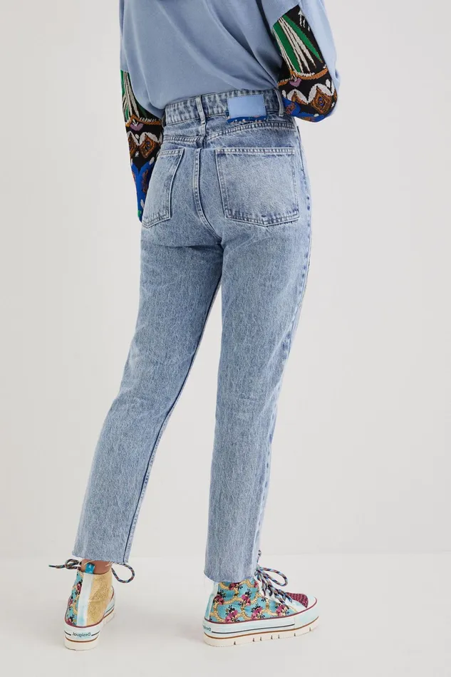 Straight Cropped Japanese Jeans Women Desigual Pants and Leggings