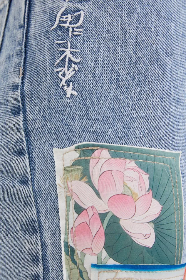 Straight Cropped Japanese Jeans Women Desigual Pants and Leggings
