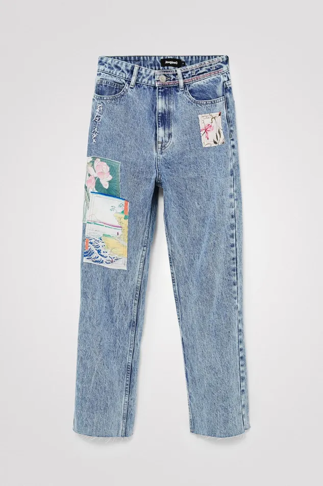 Straight Cropped Japanese Jeans Women Desigual Pants and Leggings