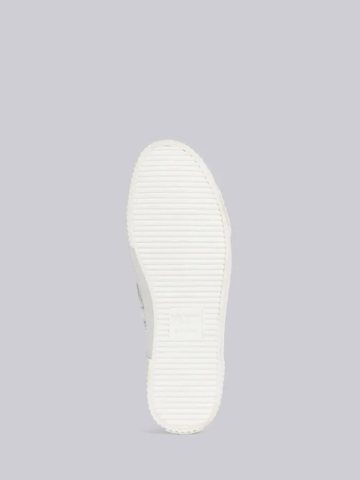 Stripe Plaid Vulcanized Sole Slip On Heritage Trainer Medium Grey Men Thom Browne Sneakers