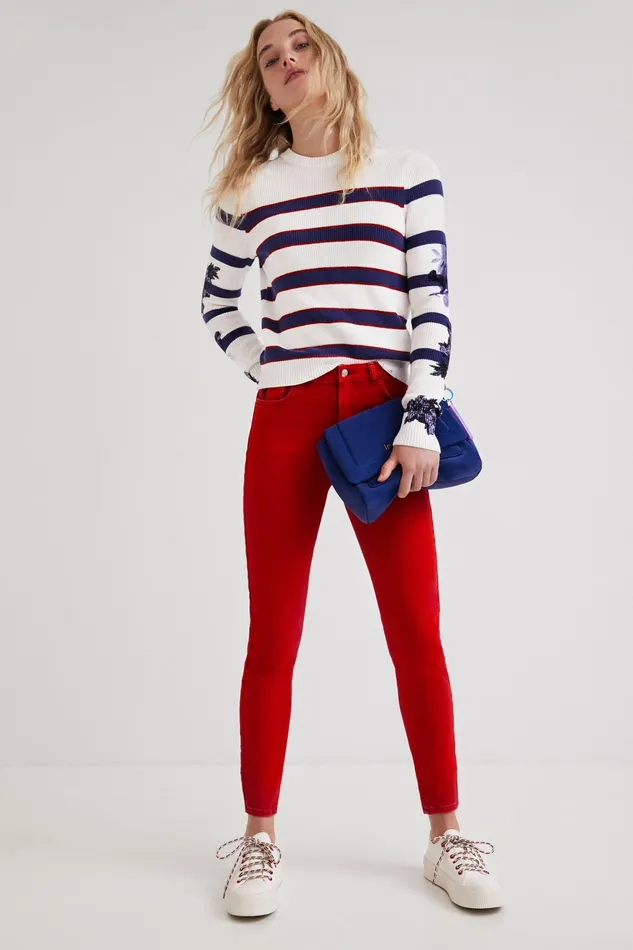 Striped Floral Jumper Women Desigual Sweaters