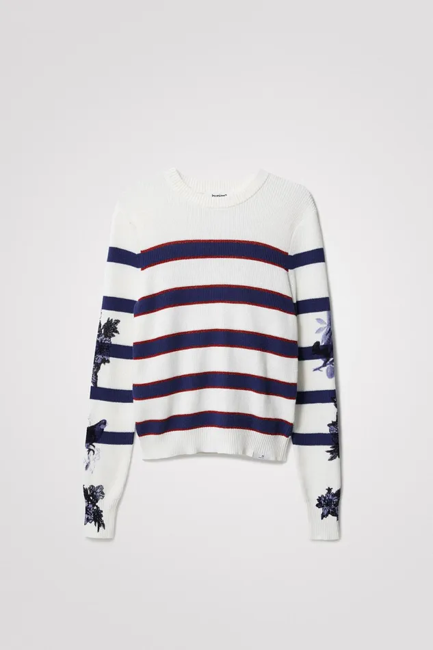 Striped Floral Jumper Women Desigual Sweaters