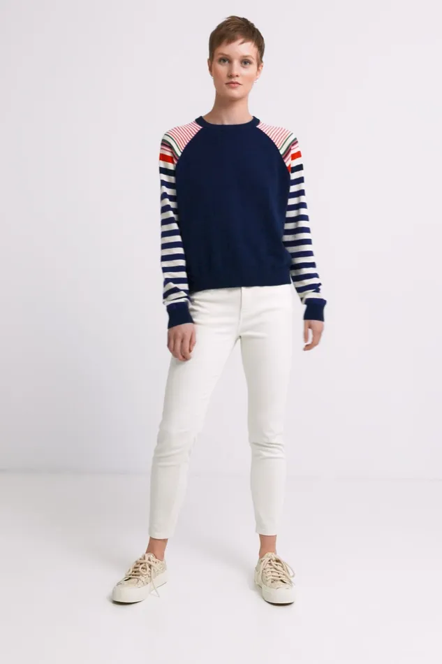 Stripy Sleeved Jumper Women Desigual Sweaters