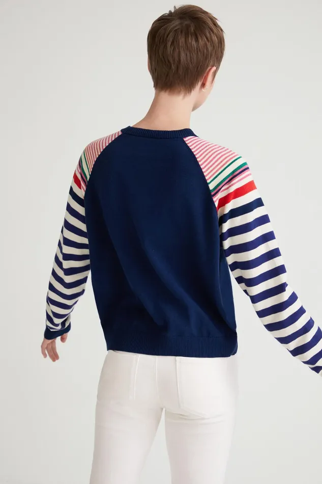 Stripy Sleeved Jumper Women Desigual Sweaters