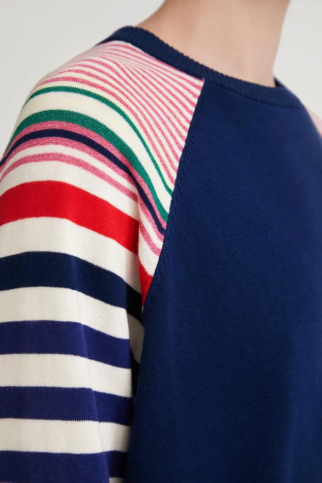 Stripy Sleeved Jumper Women Desigual Sweaters