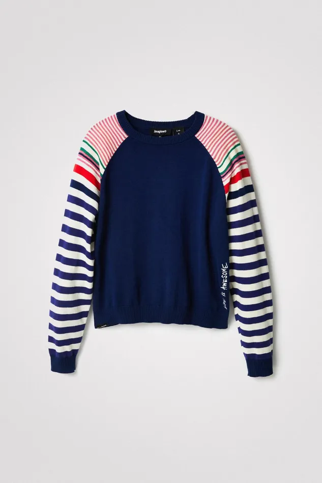 Stripy Sleeved Jumper Women Desigual Sweaters