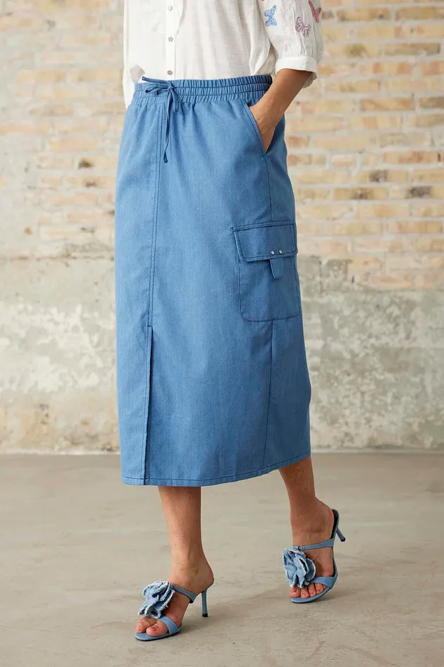SUSAN SKIRT 16102 509 Denim Blue 509 Women IN FRONT SKIRTS