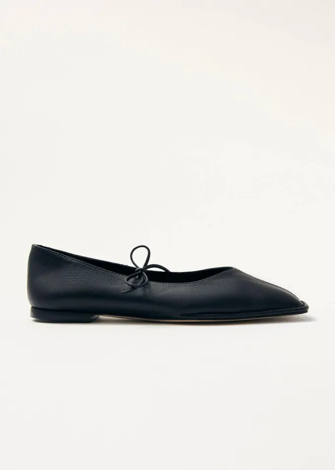 Sway Black Leather Ballet Flats Women ALOHAS Ballet Flats