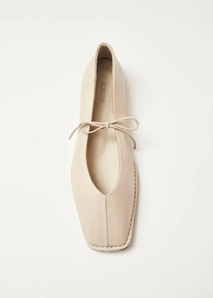 Sway Cream Leather Ballet Flats Women ALOHAS Ballet Flats