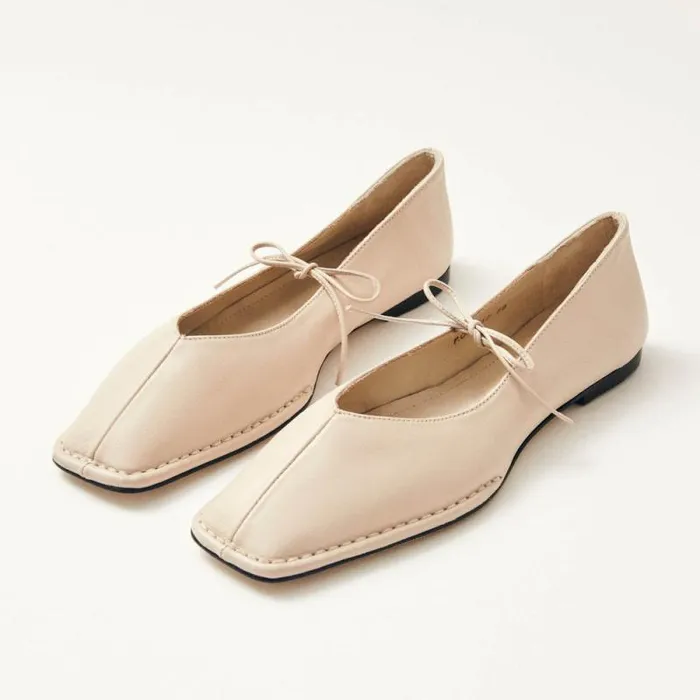 Sway Cream Leather Ballet Flats Women ALOHAS Ballet Flats