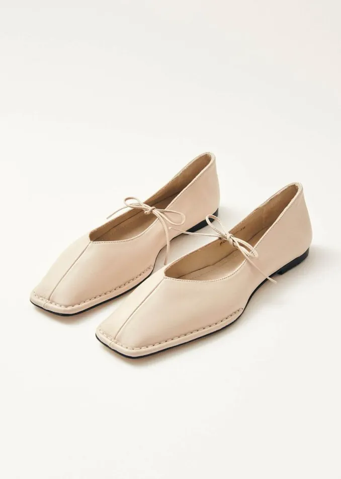 Sway Cream Leather Ballet Flats Women ALOHAS Ballet Flats