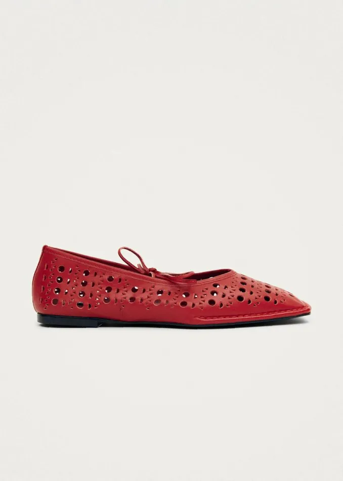 Sway Slit Red Leather Ballet Flats Women ALOHAS Ballet Flats