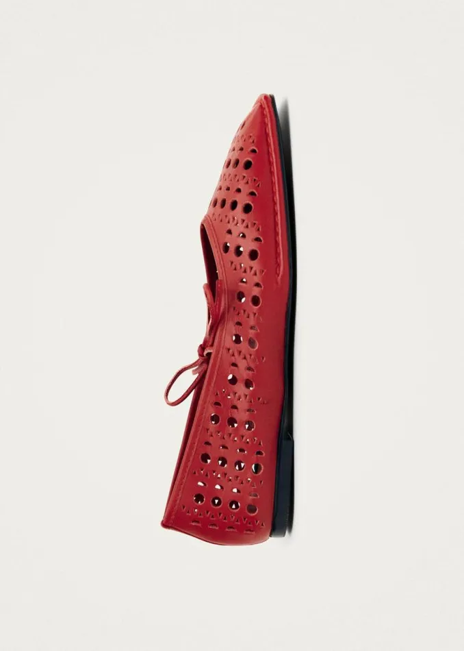 Sway Slit Red Leather Ballet Flats Women ALOHAS Ballet Flats