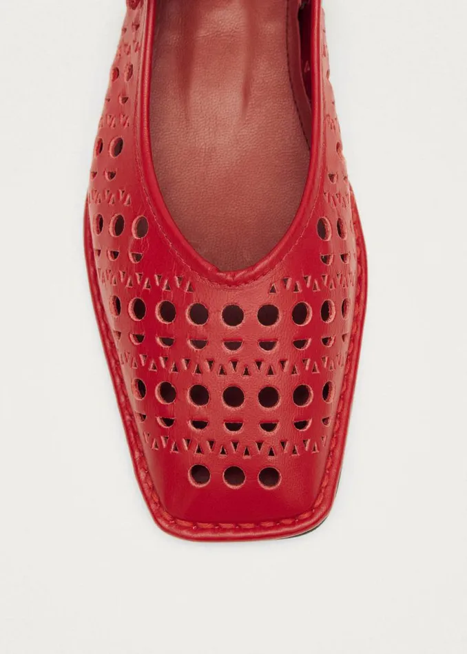 Sway Slit Red Leather Ballet Flats Women ALOHAS Ballet Flats