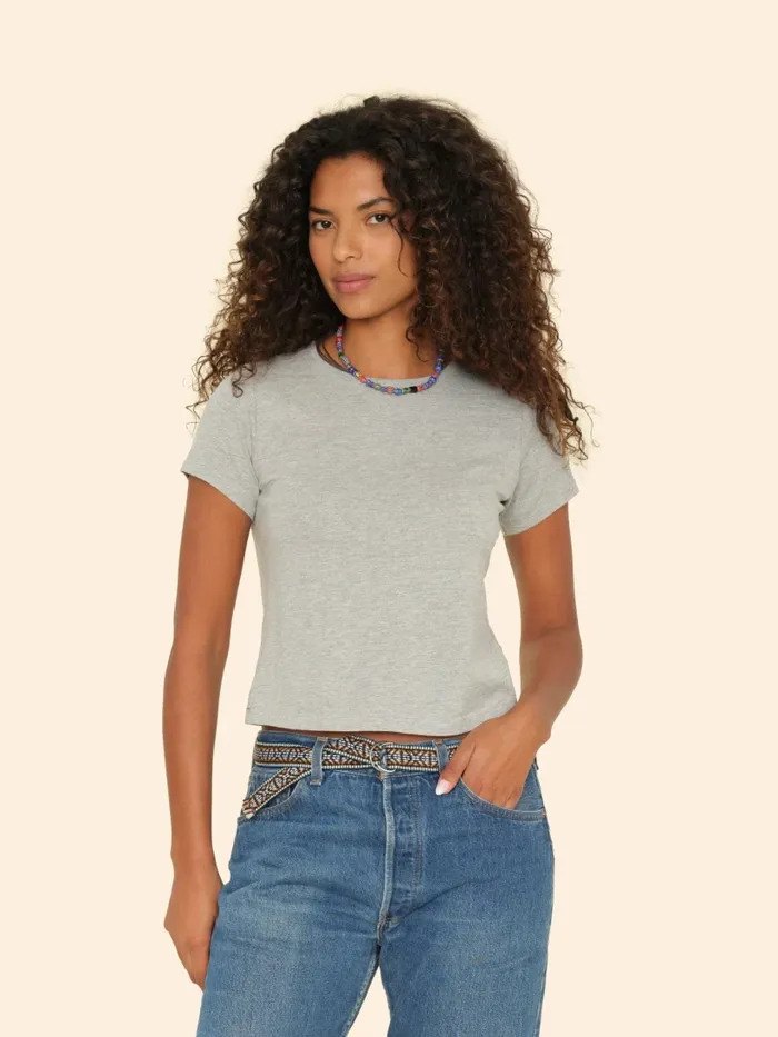 Sweats and Tees XRENA Women Heather Grey Pixie Tee