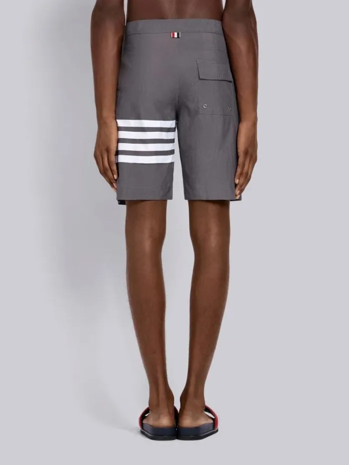 Swim Tech Woven 4bar Swim Short Medium Grey Men Thom Browne Swimwear