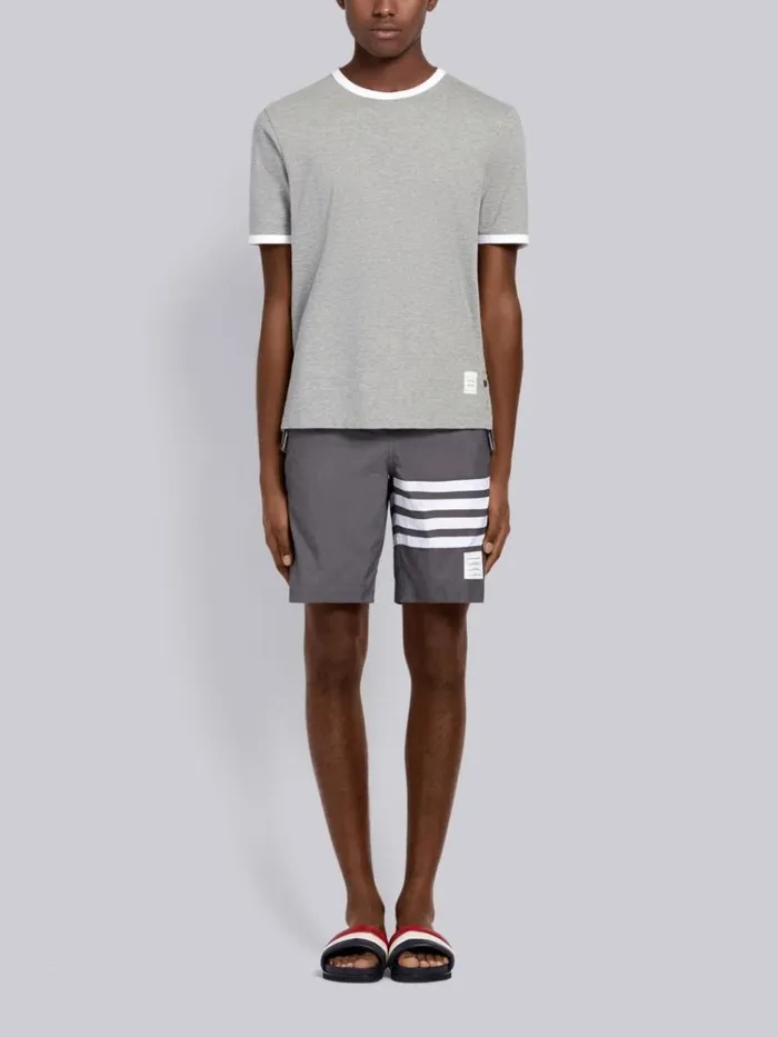 Swim Tech Woven 4bar Swim Short Medium Grey Men Thom Browne Swimwear