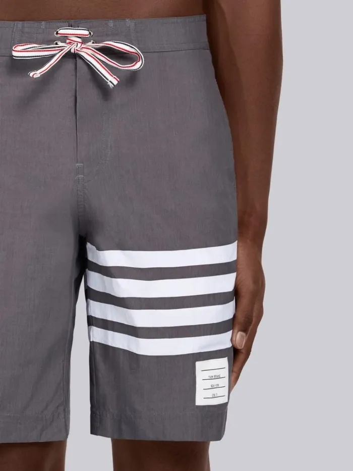 Swim Tech Woven 4bar Swim Short Medium Grey Men Thom Browne Swimwear