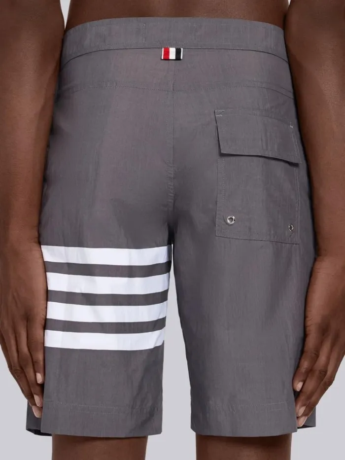 Swim Tech Woven 4bar Swim Short Medium Grey Men Thom Browne Swimwear
