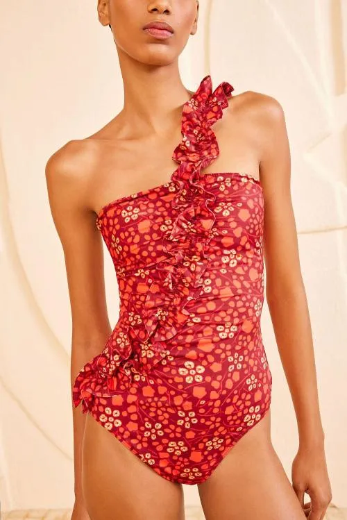 Swimwear Women Ulla Johnson Capri Maillot Coral