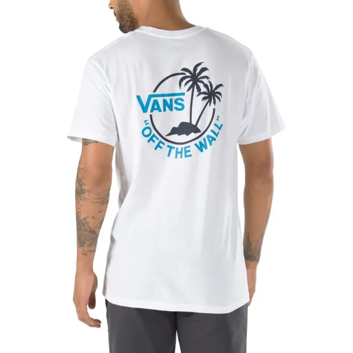 TShirts and Tanks Men Mini Dual Palm TShirt WhiteBlue Jewel Vans