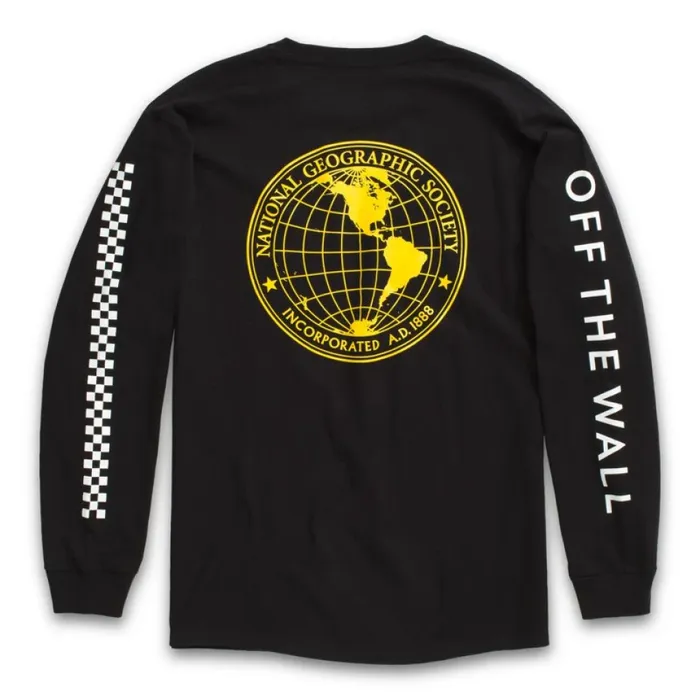TShirts and Tanks Vans Men National Geographic Long Sleeve TShirt Black