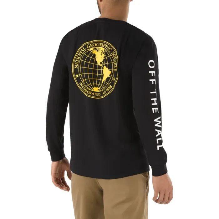 TShirts and Tanks Vans Men National Geographic Long Sleeve TShirt Black