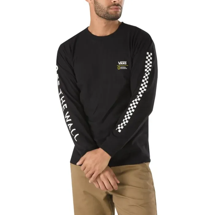 TShirts and Tanks Vans Men National Geographic Long Sleeve TShirt Black