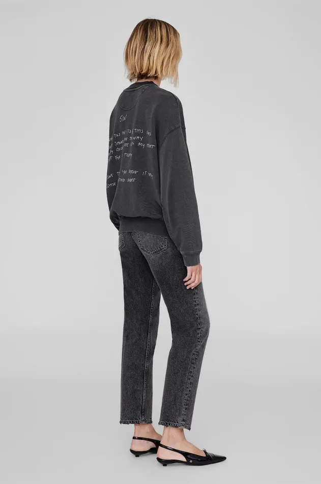 TShirts Sweatshirts Women ANINE BING Jaci Sweatshirt Lyrics 8211 Washed Black