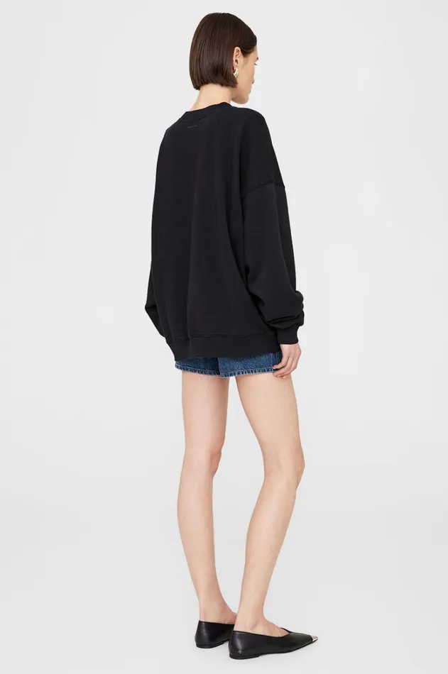 TShirts Sweatshirts Women ANINE BING Miles Oversized Sweatshirt Letterman In Black ANINE BING