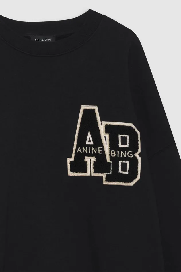 TShirts Sweatshirts Women ANINE BING Miles Oversized Sweatshirt Letterman In Black ANINE BING